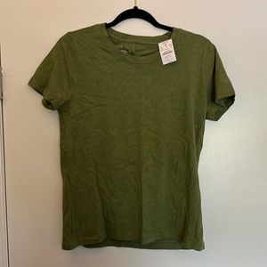 J Crew Girlfriend Tee, green, size M